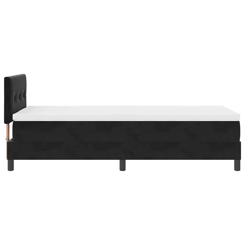 LED Box Spring Krevet s LED trakama Crna 100 x 200 cm Baršun
