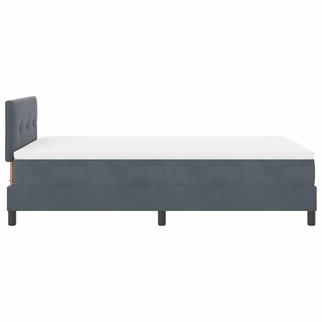 LED Box Spring Krevet Tamno siva 120 x 190 cm Baršun