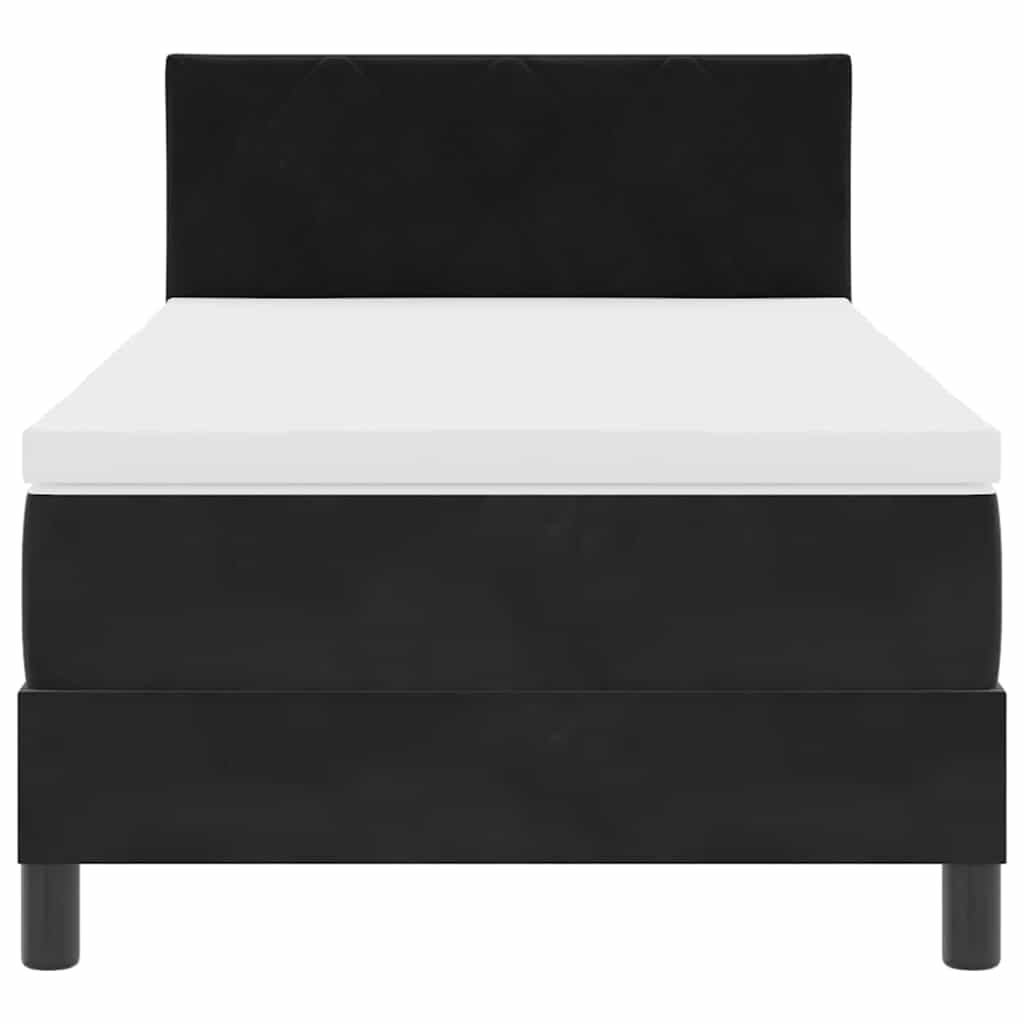 LED Box Spring Krevet s LED trakama Crna 100 x 200 cm Baršun