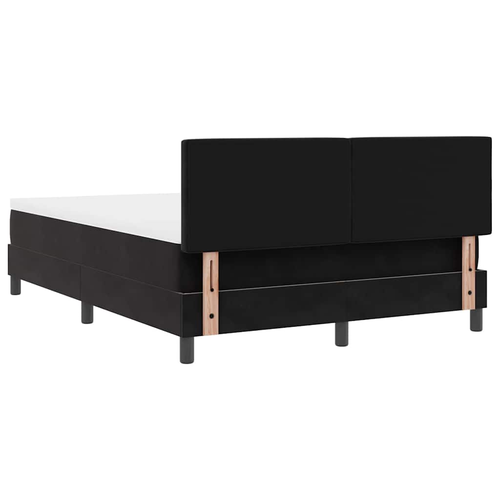 LED Box Spring Krevet s LED trakama Crna 140 x 190 cm Baršun