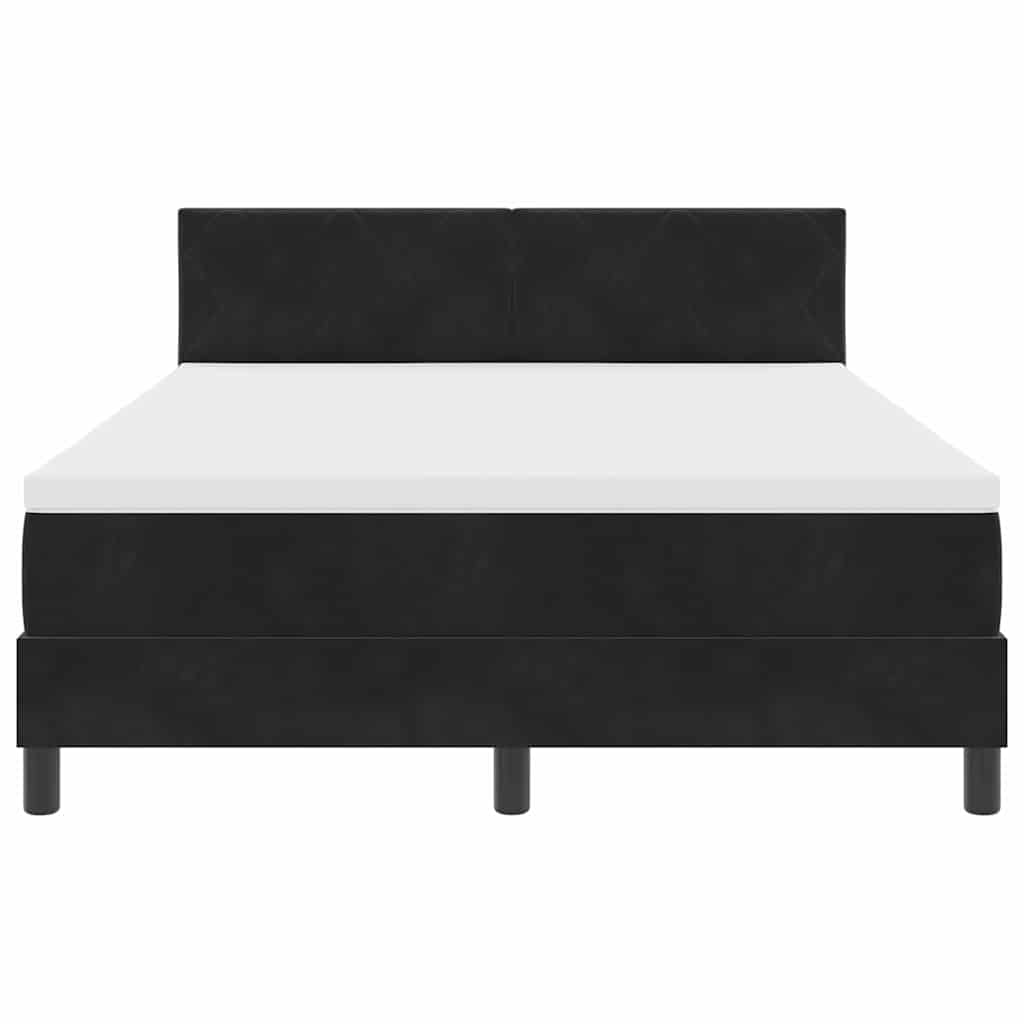 LED Box Spring Krevet s LED trakama Crna 140 x 190 cm Baršun