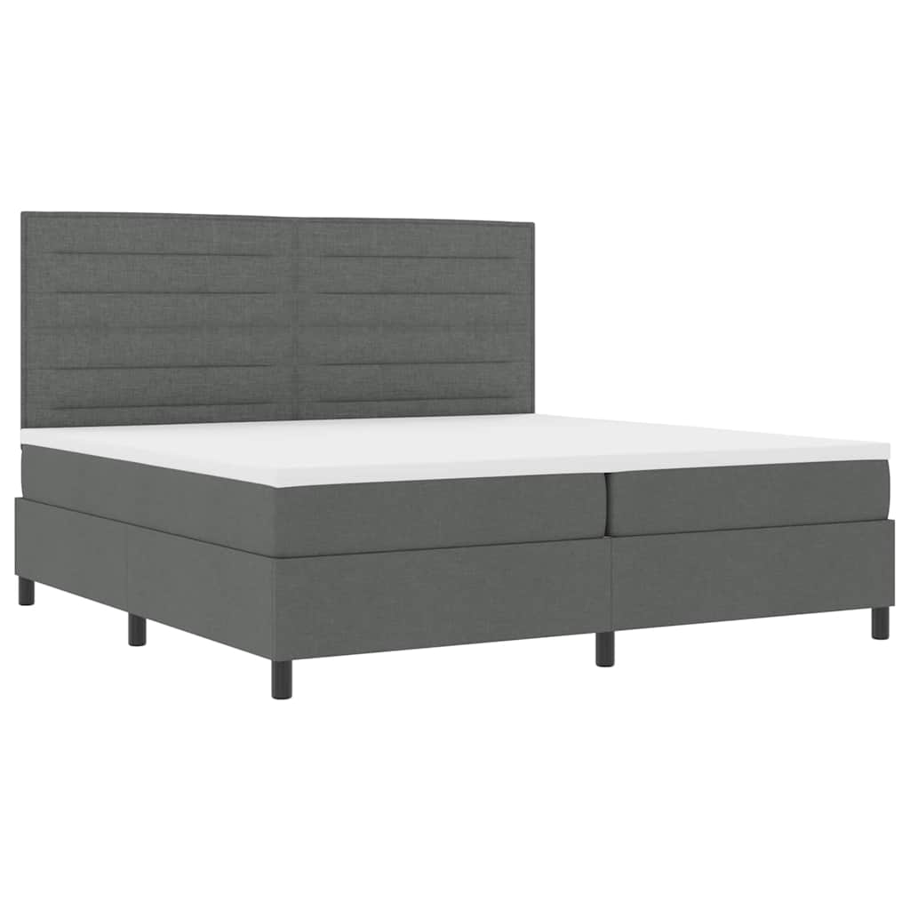 Krevet s opruga kutije Tamno siva 200 x 200 cm tkanina