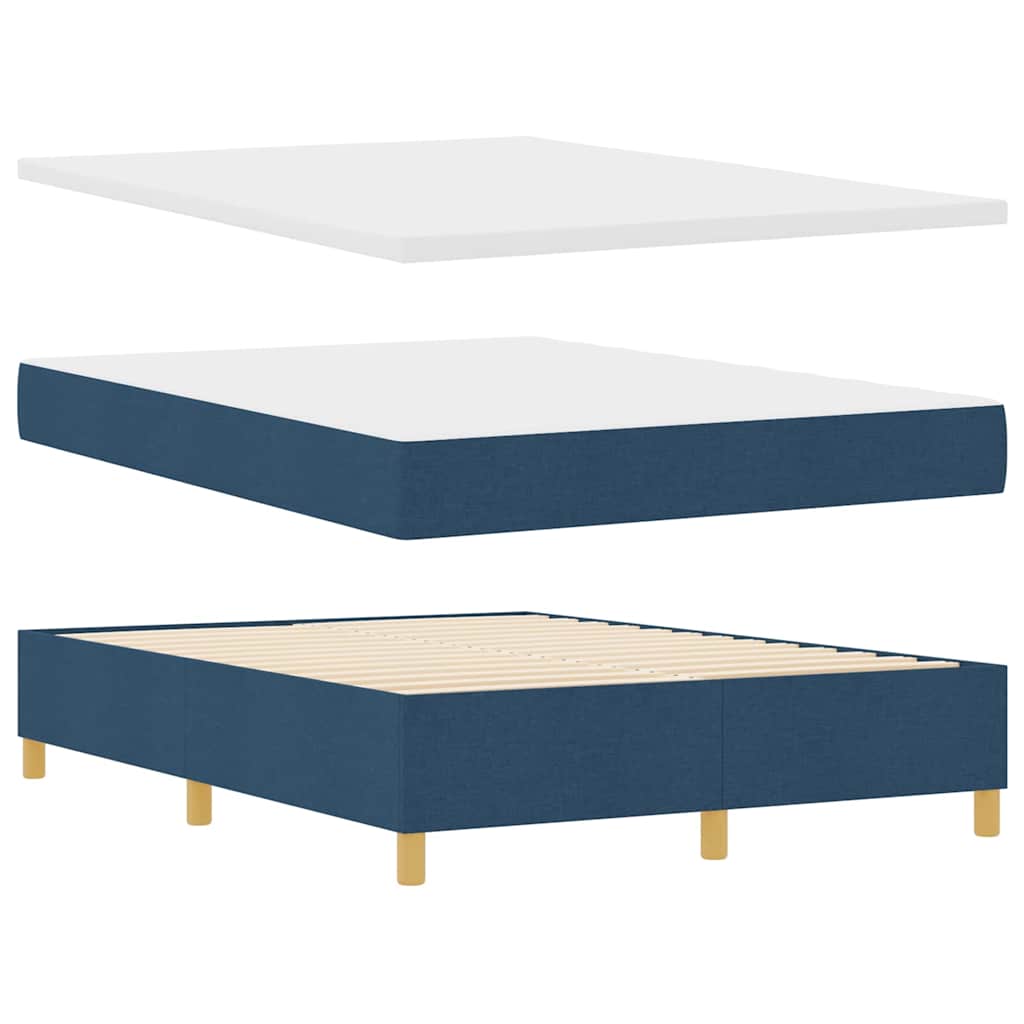 LED Box Spring Krevet s uzglavljem Plava 160 x 200 cm tkanina