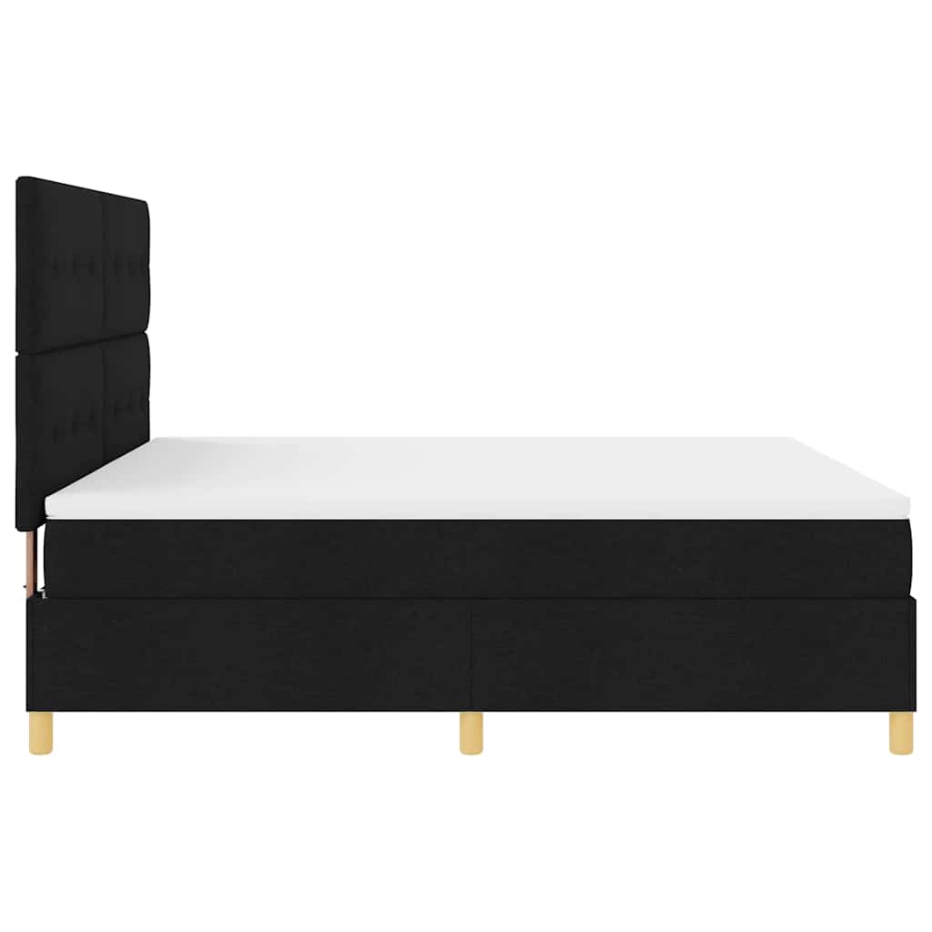 LED Box Spring Krevet s uzglavljem Crna 180 x 200 cm tkanina
