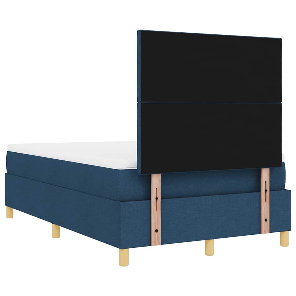 LED Box Spring Krevet s uzglavljem Plava 120 x 200 cm tkanina