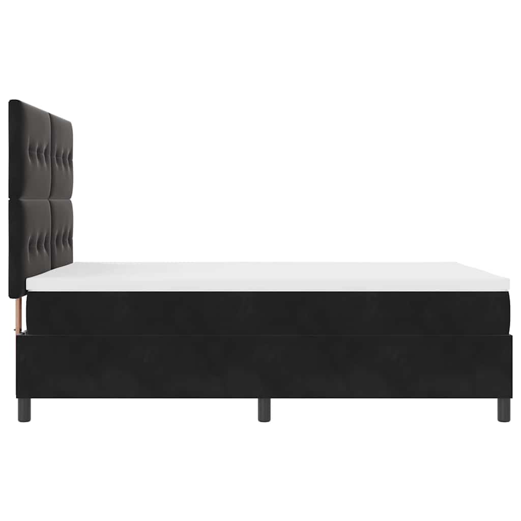 LED Box Spring Krevet s uzglavljem Crna 140 x 190 cm Baršun