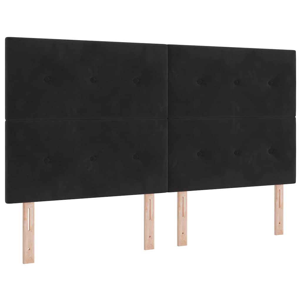 LED Box Spring Krevet s uzglavljem Crna 180 x 200 cm Baršun