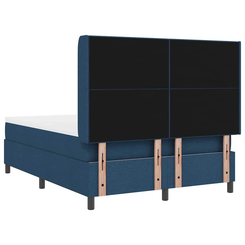 LED Box Spring Krevet s uzglavljem Plava 160 x 200 cm tkanina