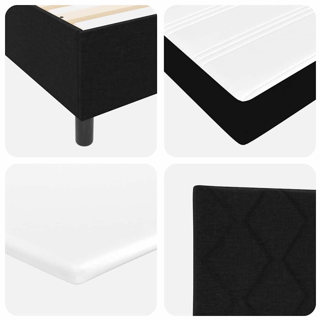 LED Box Spring Krevet s uzglavljem Crna 100 x 200 cm tkanina
