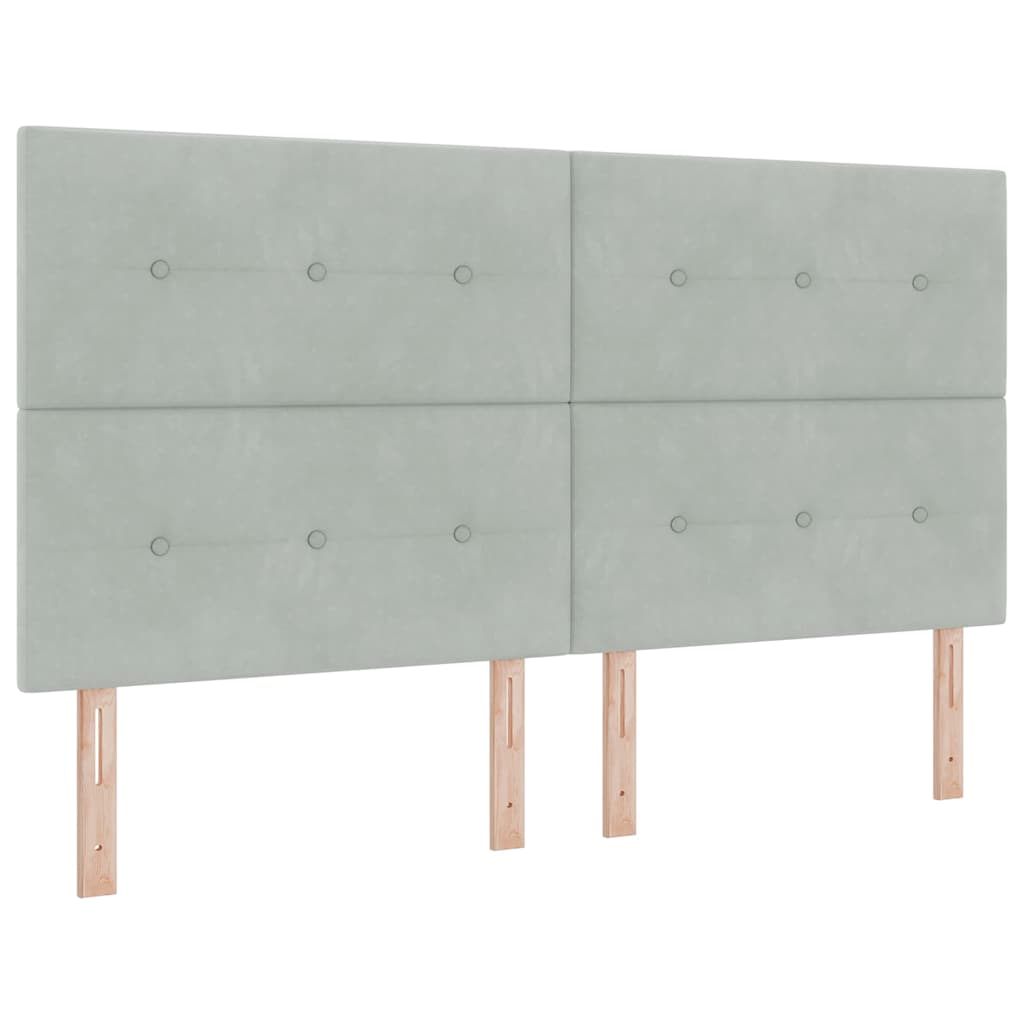 Krevet s opruga kutije Svijetlo siva 180 x 200 cm Baršun