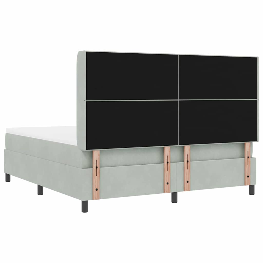Krevet s opruga kutije Svijetlo siva 180 x 200 cm Baršun