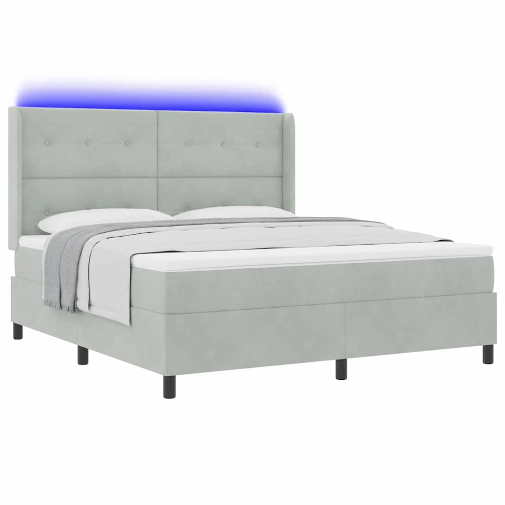 Krevet s opruga kutije Svijetlo siva 180 x 200 cm Baršun