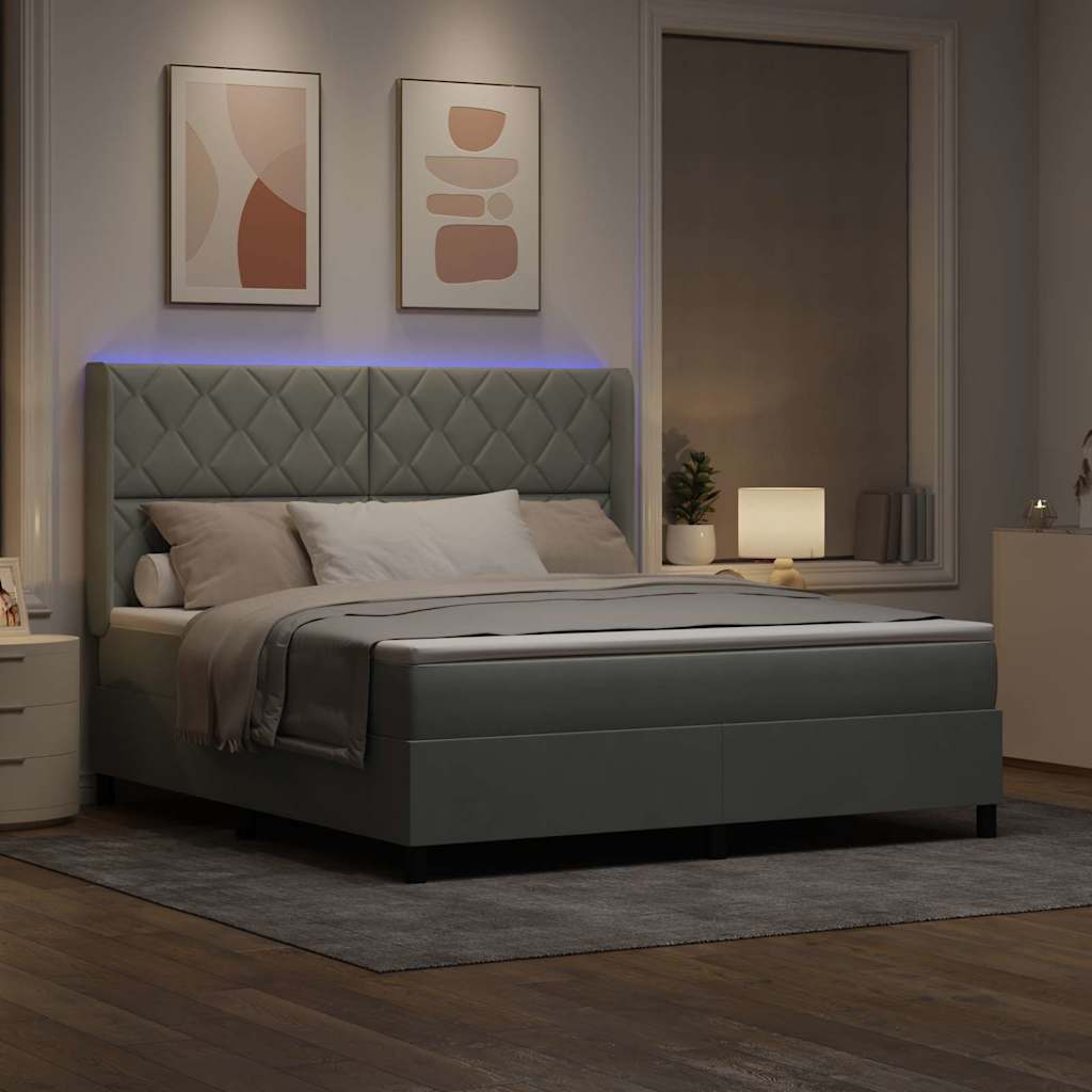 Krevet s opruga kutije Svijetlo siva 180 x 200 cm Baršun