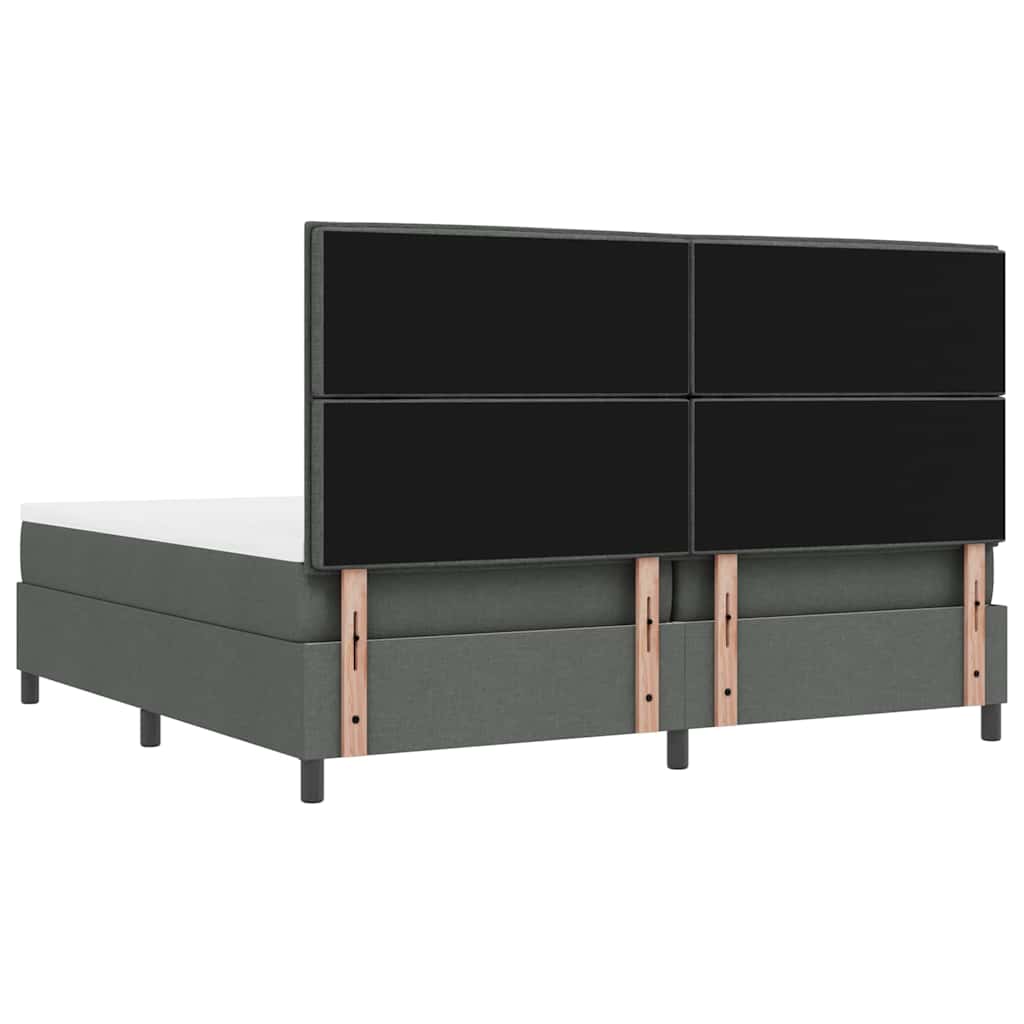 Krevet s opruga kutije Tamno siva 200 x 200 cm tkanina