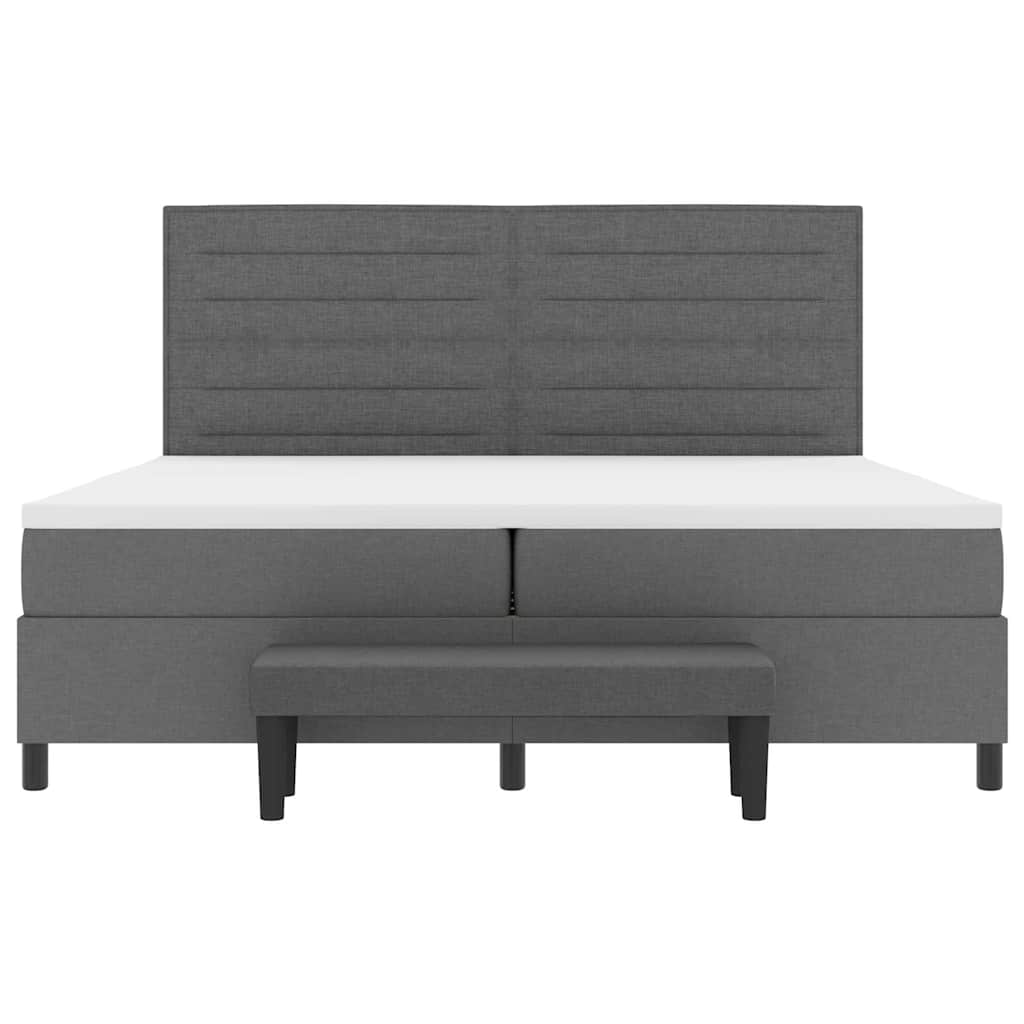 Krevet s opruga kutije Tamno siva 200 x 200 cm tkanina