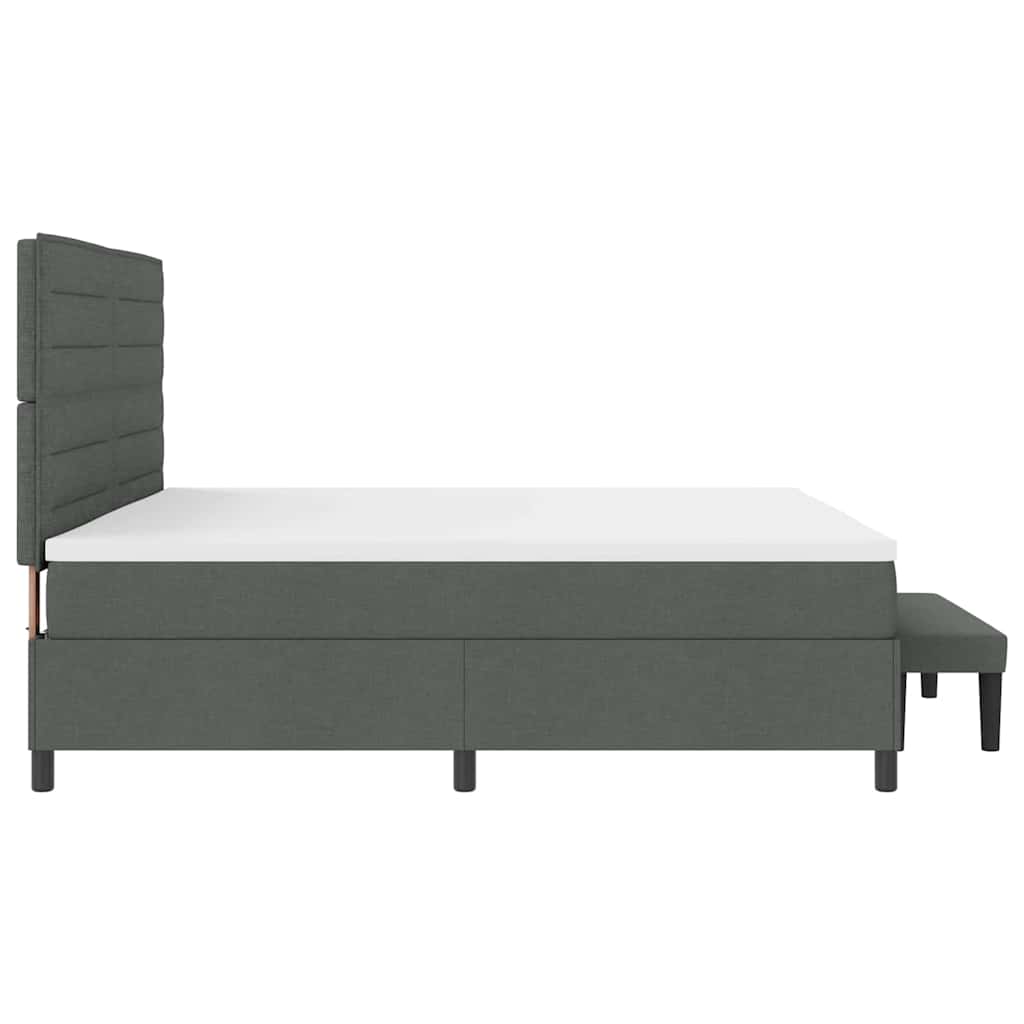 Krevet s opruga kutije Tamno siva 200 x 200 cm tkanina