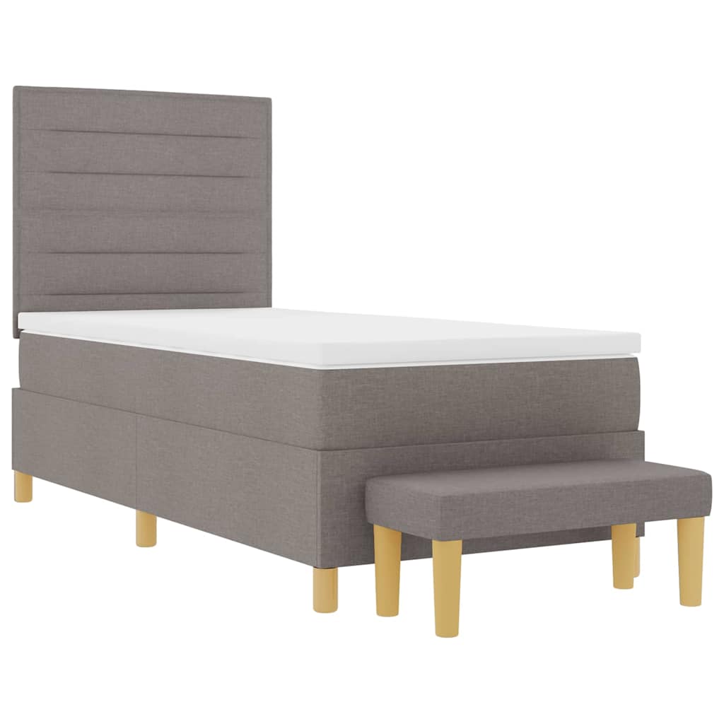 Krevet s opruga kutije Sivo-smeđa 200 x 90 cm tkanina