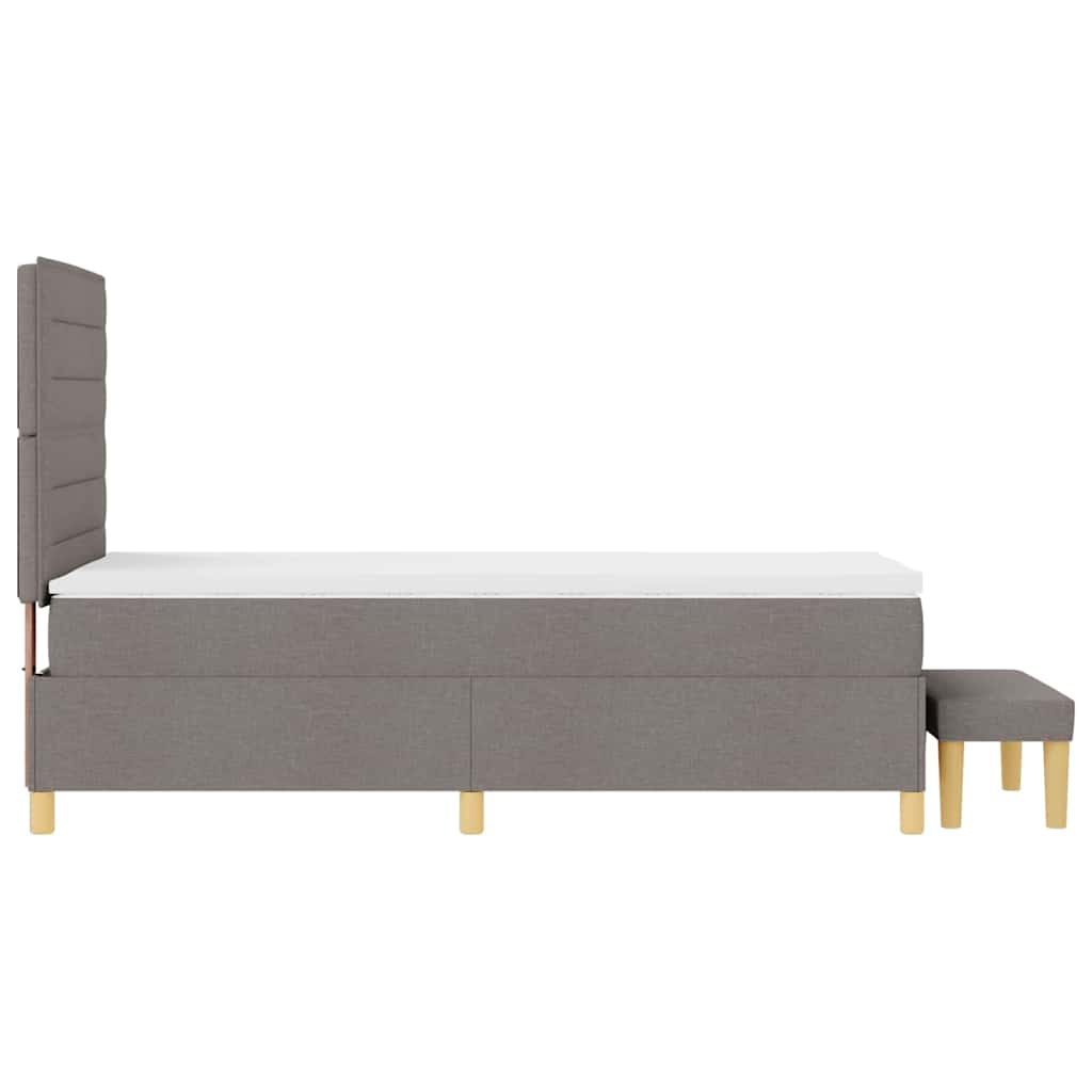 Krevet s opruga kutije Sivo-smeđa 200 x 90 cm tkanina