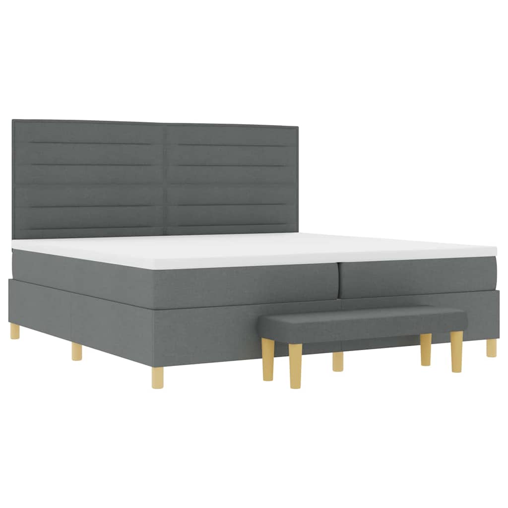 Krevet s opruga kutije Tamno siva 200 x 200 cm tkanina