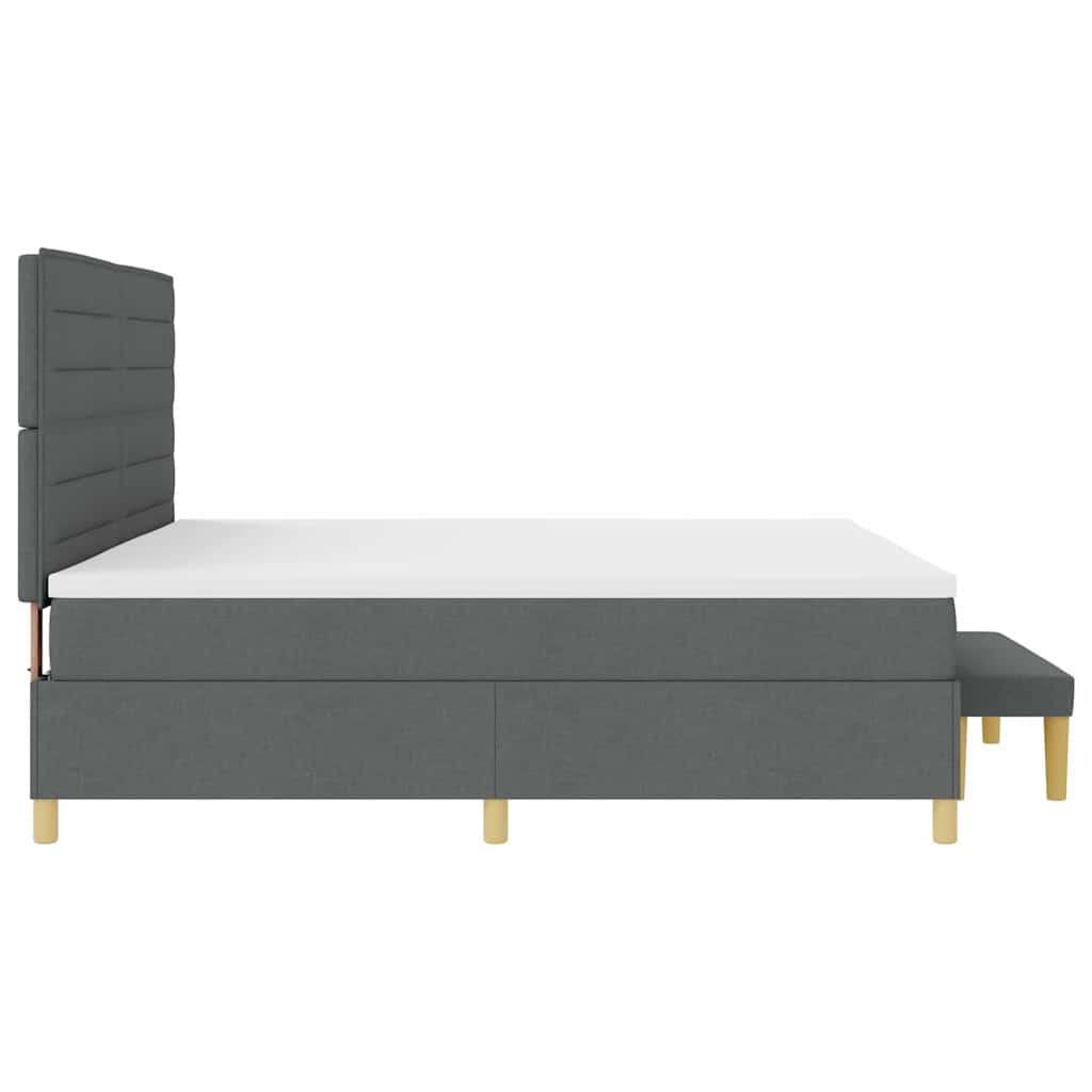 Krevet s opruga kutije Tamno siva 200 x 200 cm tkanina