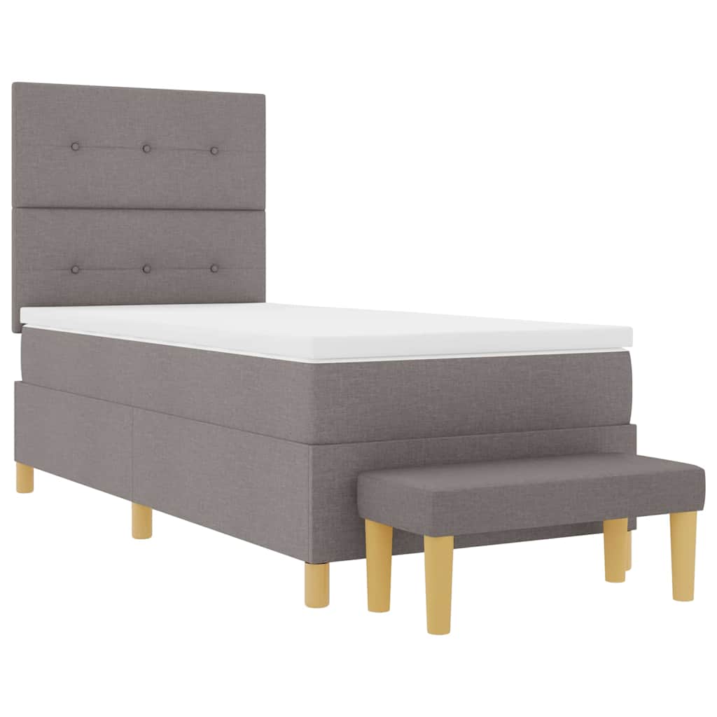 Krevet s opruga kutije Sivo-smeđa 200 x 90 cm tkanina