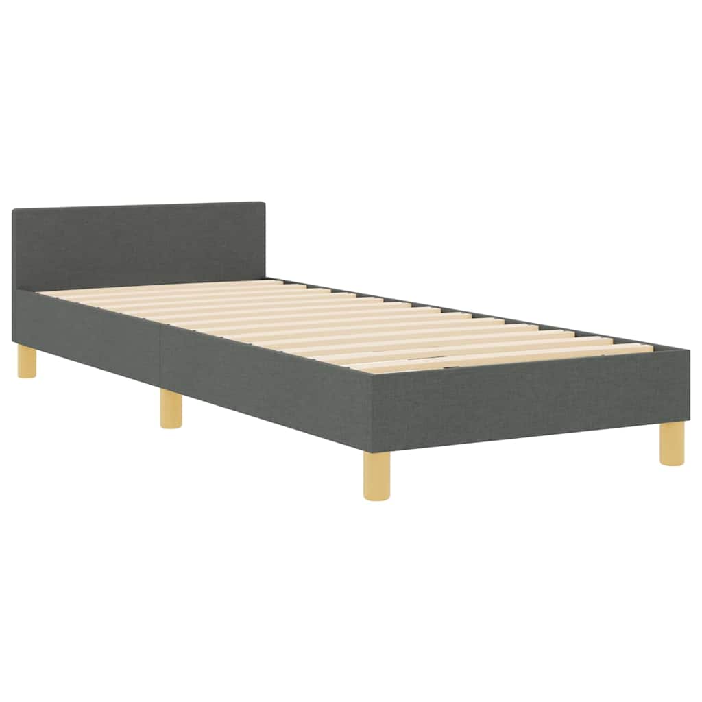 Krevetna konstrukcija Tamno siva 100 x 200 cm tkanina
