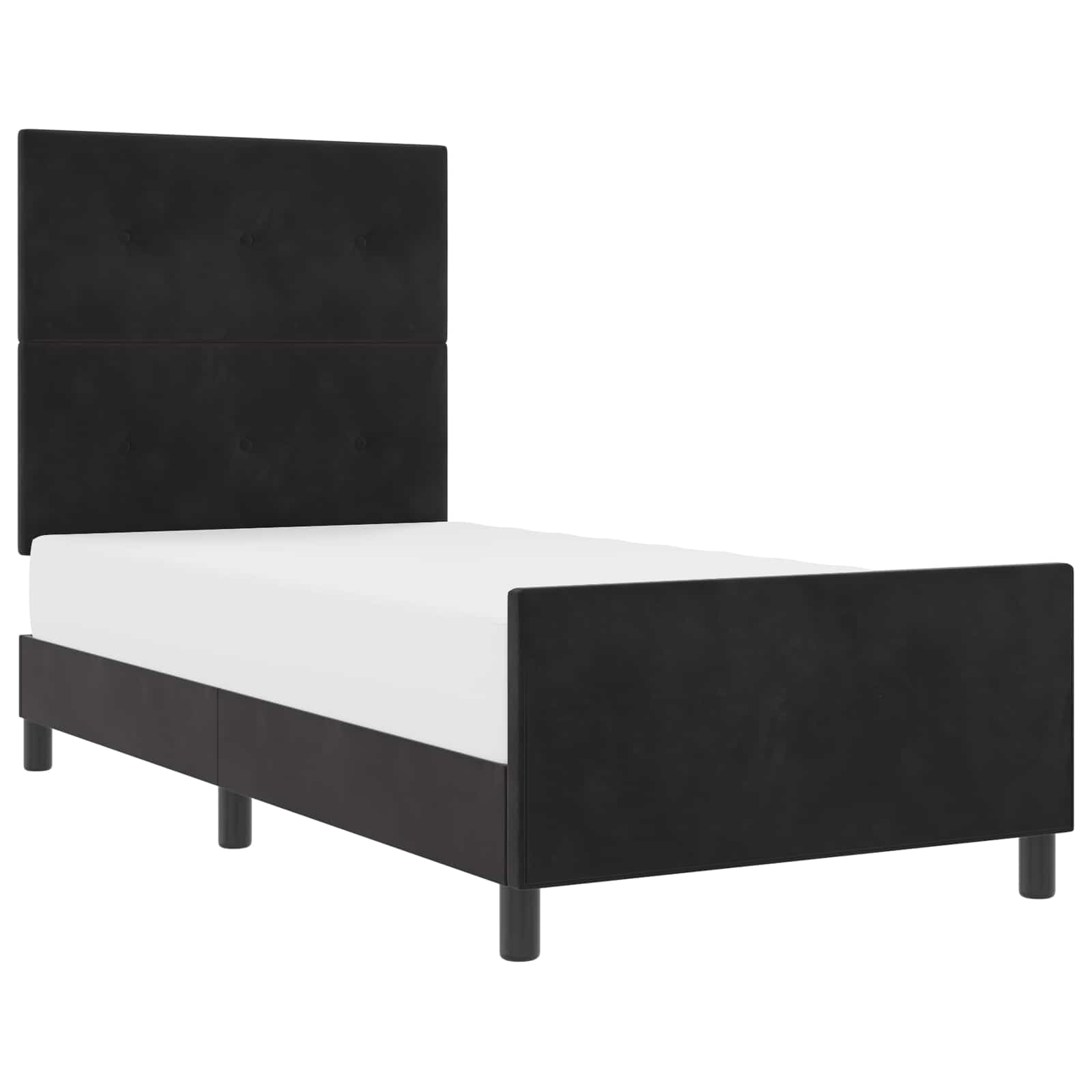 Krevet s opruga kutije s uzglavljem Crna 90 x 190 cm Baršun