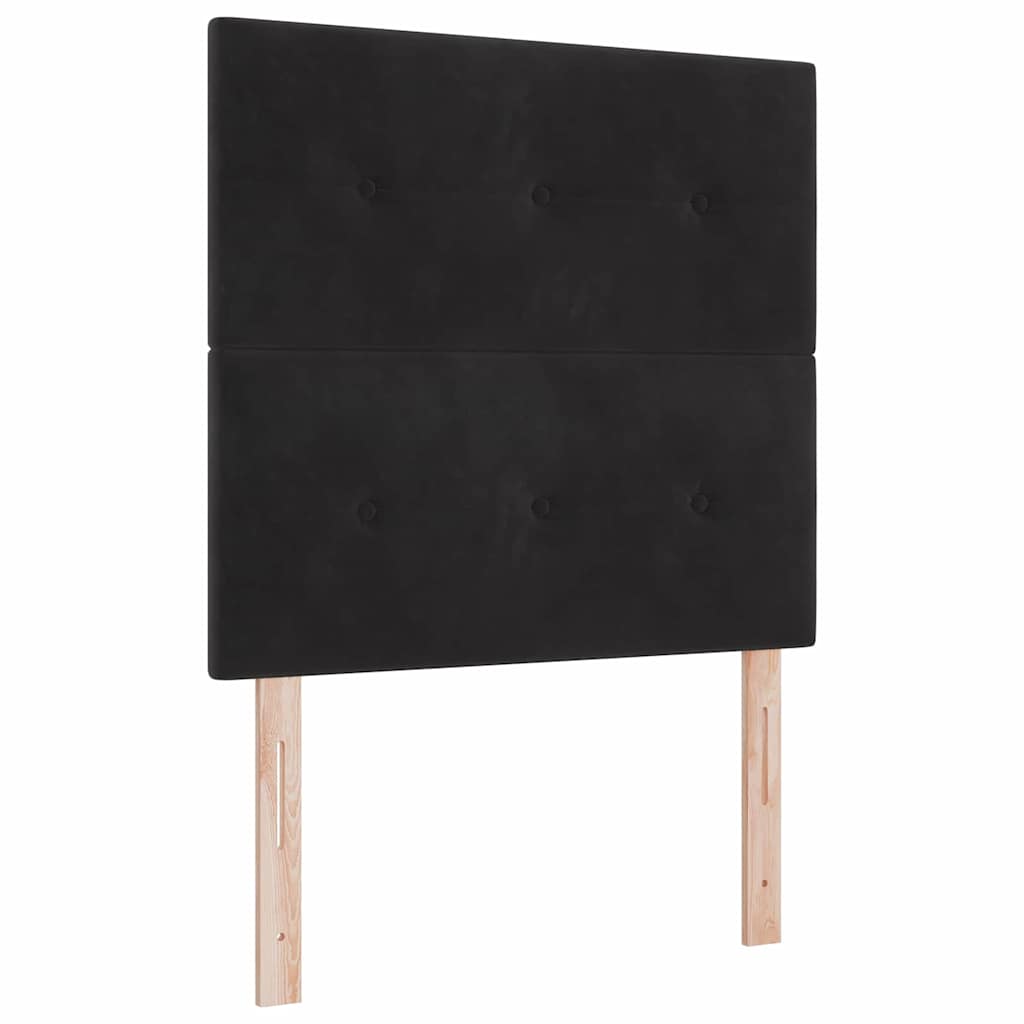 Krevet s opruga kutije s uzglavljem Crna 90 x 190 cm Baršun