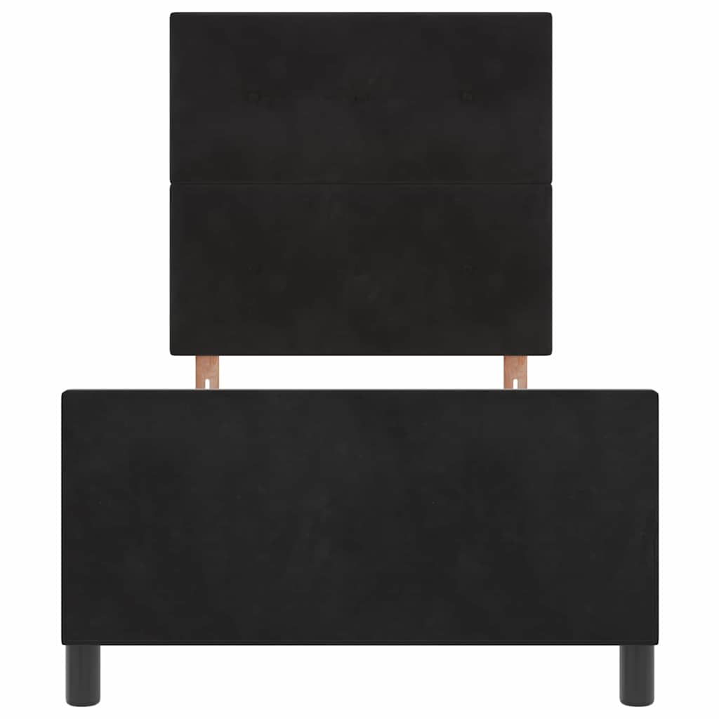 Krevet s opruga kutije s uzglavljem Crna 90 x 190 cm Baršun