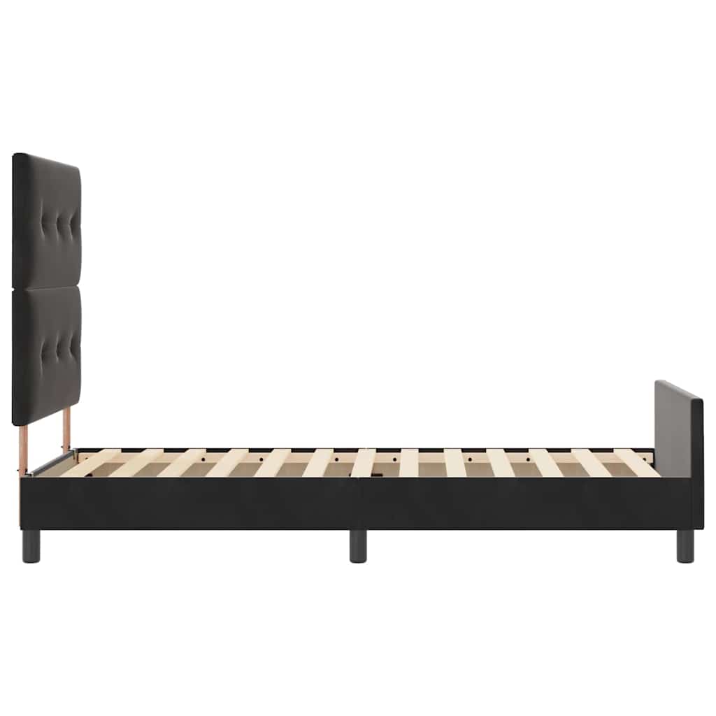 Krevet s opruga kutije s uzglavljem Crna 90 x 190 cm Baršun