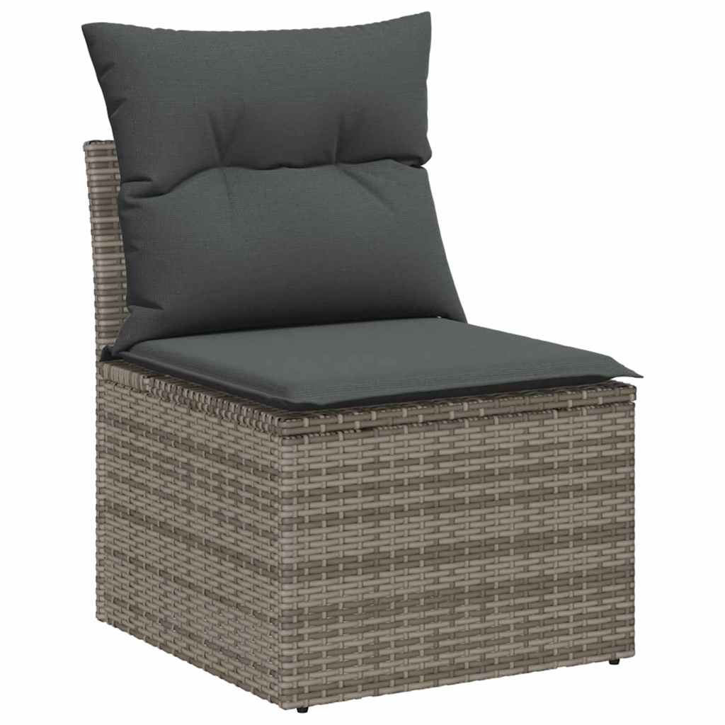 Sjedeća garnitura za vrt Siva 221 x 204 x 85 cm Poli Ratan