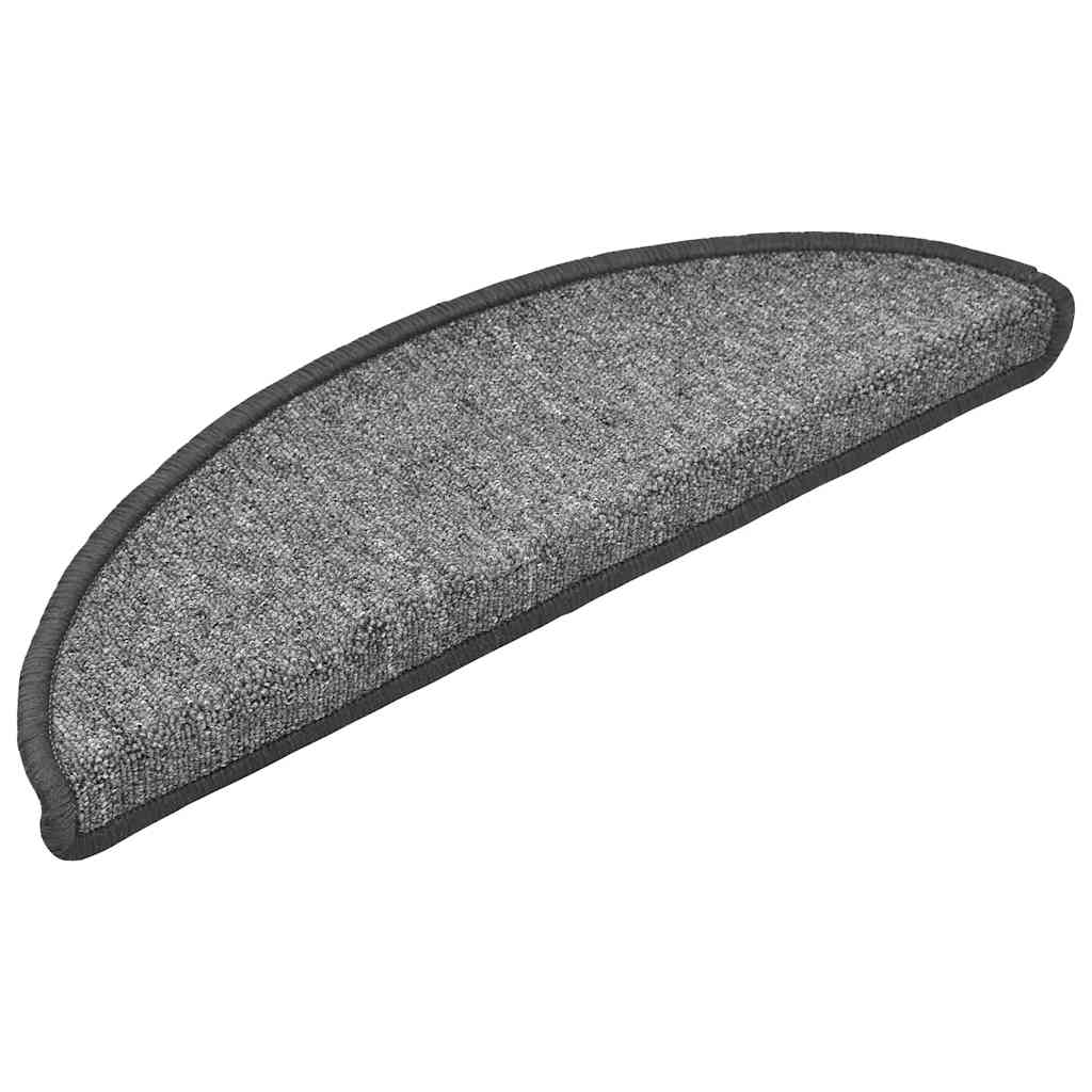 Prostirke za stepenice 30 kom 56x17x3 cm tamno sive poluokrugle