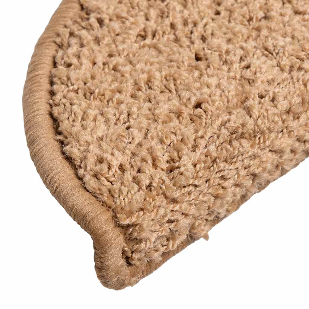 Prostirke za stepenice 30 kom 56x17x3 cm bež poluokrugle