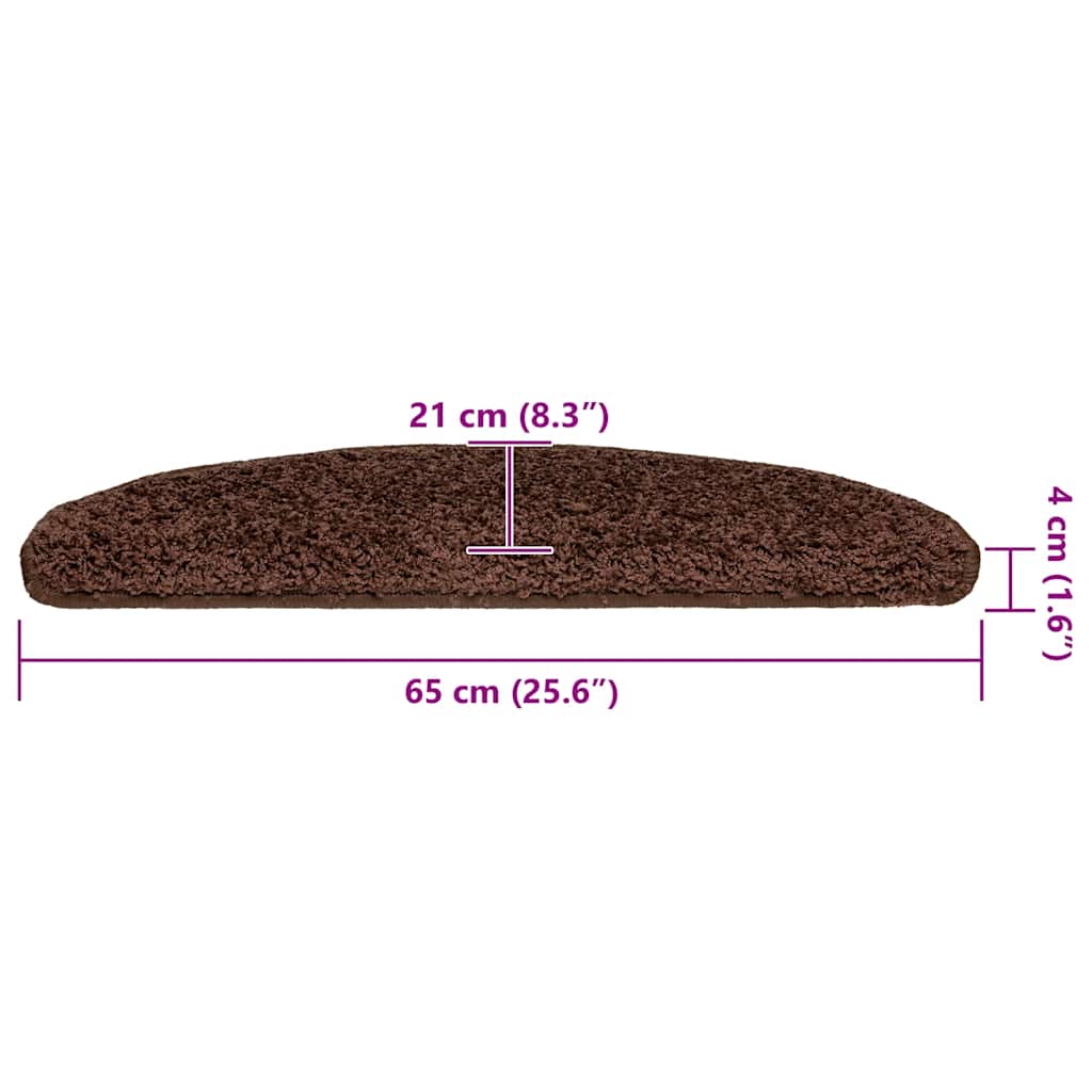 Prostirke za stepenice 20 kom 65x21x4 cm Smeđe poluokrugle velike