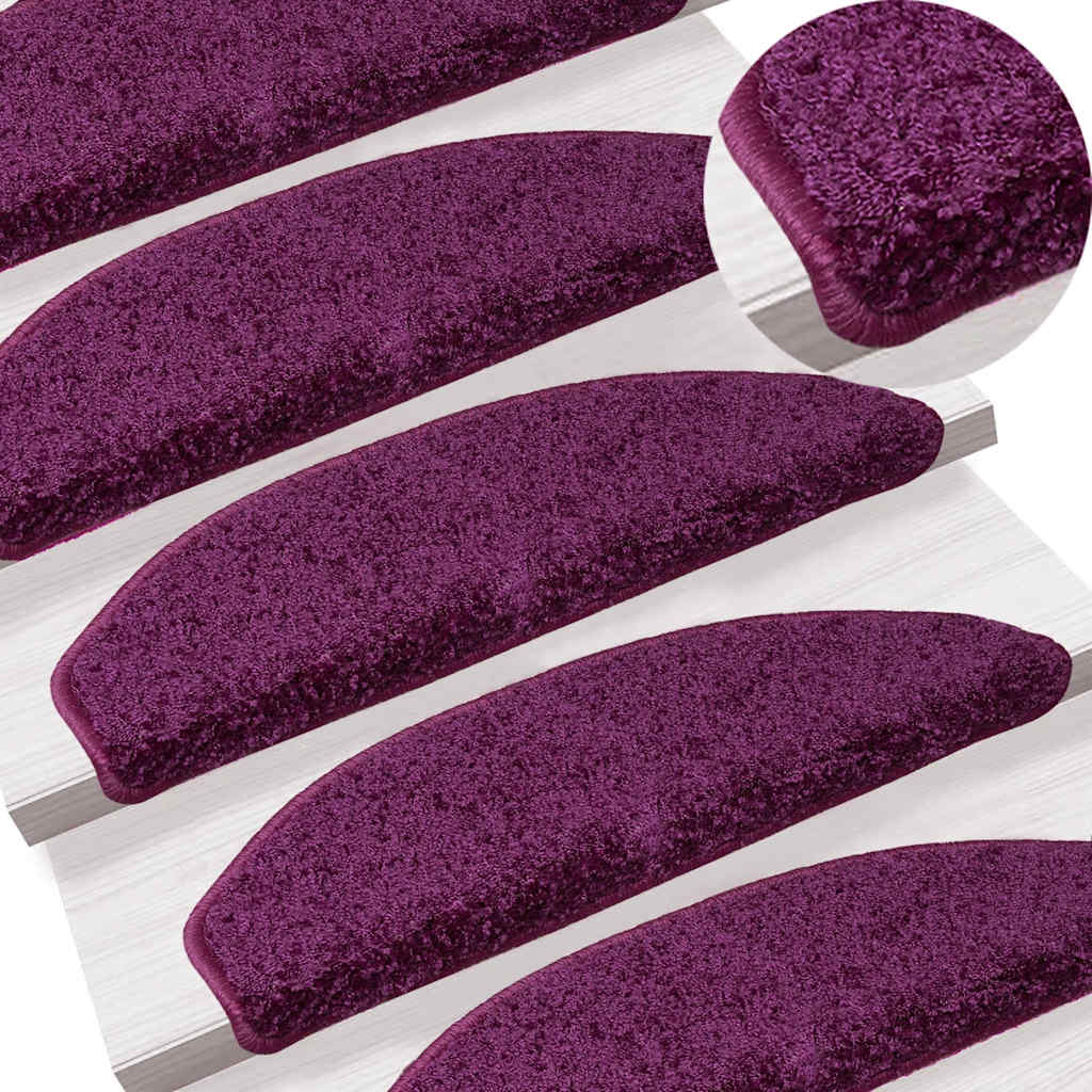 Prostirke za stepenice 20 kom 65x21x4 cm ljubičaste poluokrugle velike