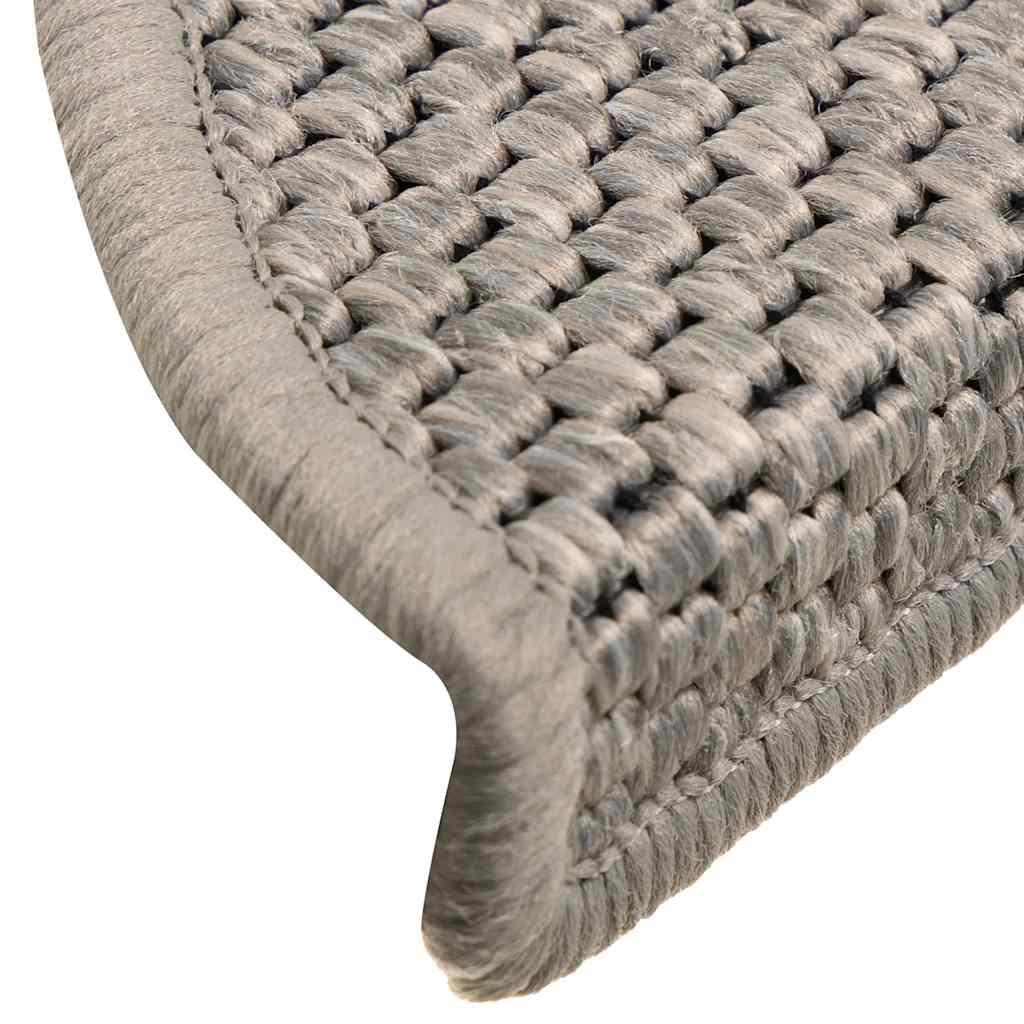 Prostirke za stepenice, samoljepljive, izgled sisala, 30 kom, 56x17x3 cm, srebrne