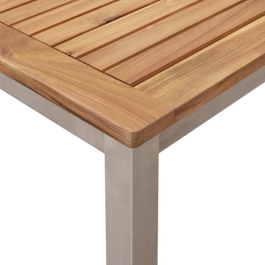 Vrtni set za objed 5 pcs Masivni teak drvo i nehrđajući čelik
