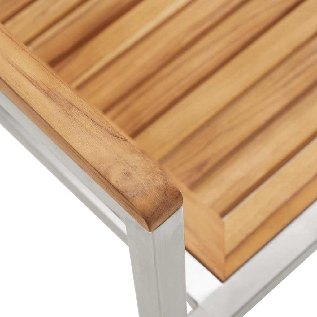 Vrtni set za objed 5 pcs Masivni teak drvo i nehrđajući čelik