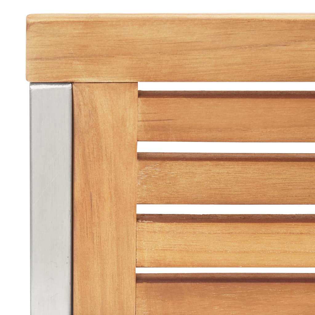 Vrtni set za objed 7 pcs Masivni teak drvo i nehrđajući čelik