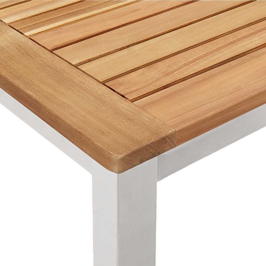 Vrtni set za objed 7 pcs Masivni teak drvo i nehrđajući čelik