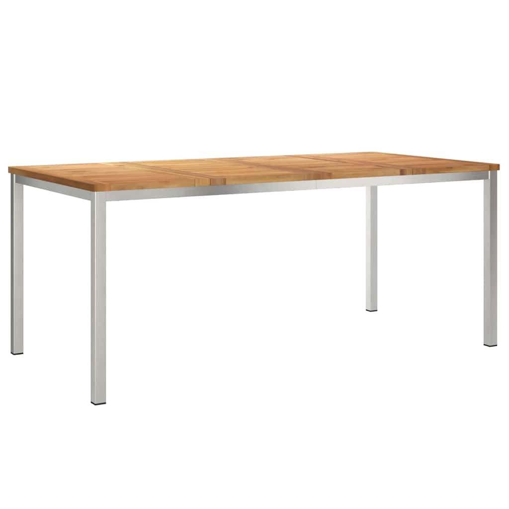Vrtni set za objed 7 pcs Masivni teak drvo i nehrđajući čelik