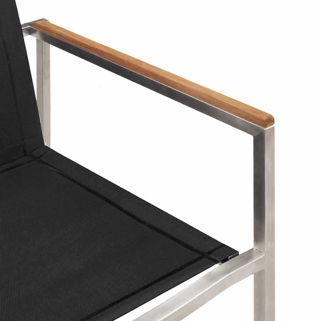 Vrtni set za objed 7 pcs Masivni teak drvo i nehrđajući čelik