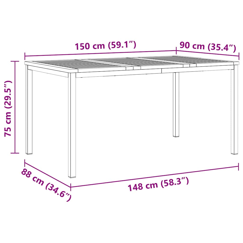 Vrtni set za objed 7 pcs Masivni teak drvo i nehrđajući čelik