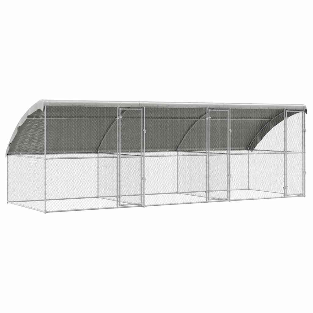 Kavez za piliće 3 pcs Srebrno 600 x 200 x 200 cm Cinkani čelik