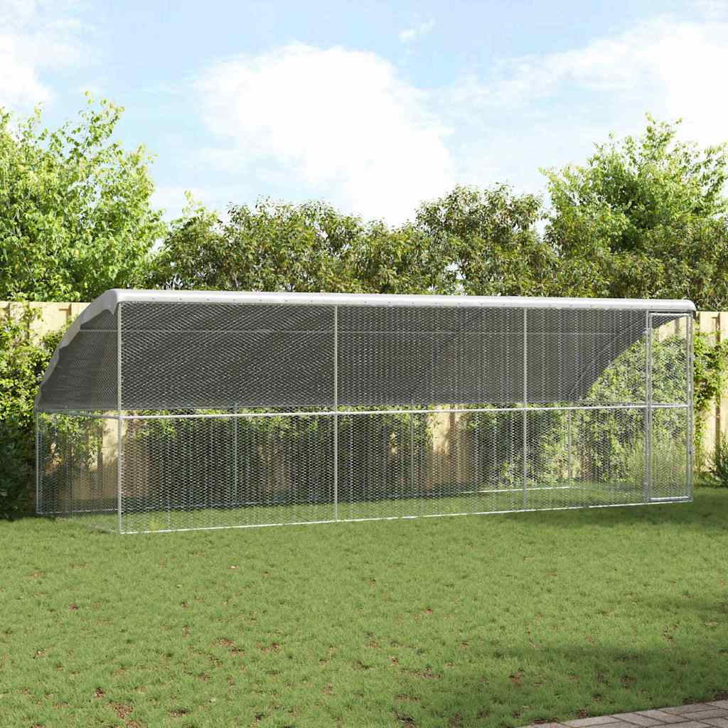 Kavez za piliće 3 pcs Srebrno 600 x 200 x 200 cm Cinkani čelik