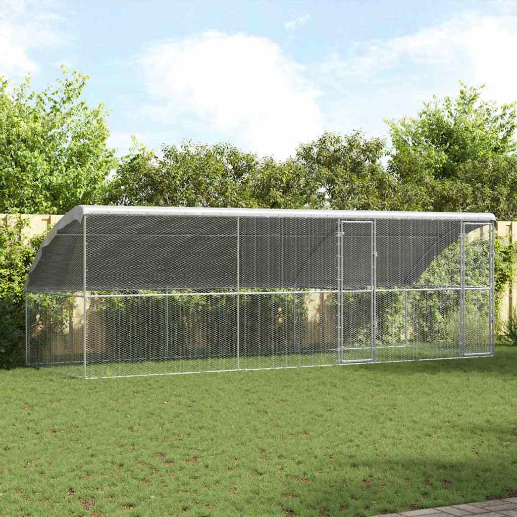 Kavez za piliće 3 pcs Srebrno 600 x 200 x 200 cm Cinkani čelik