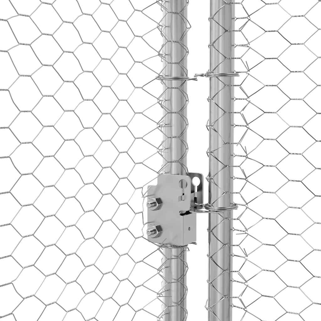 Kavez za piliće 2 pcs Srebrno 400 x 200 x 200 cm Čelik i PE