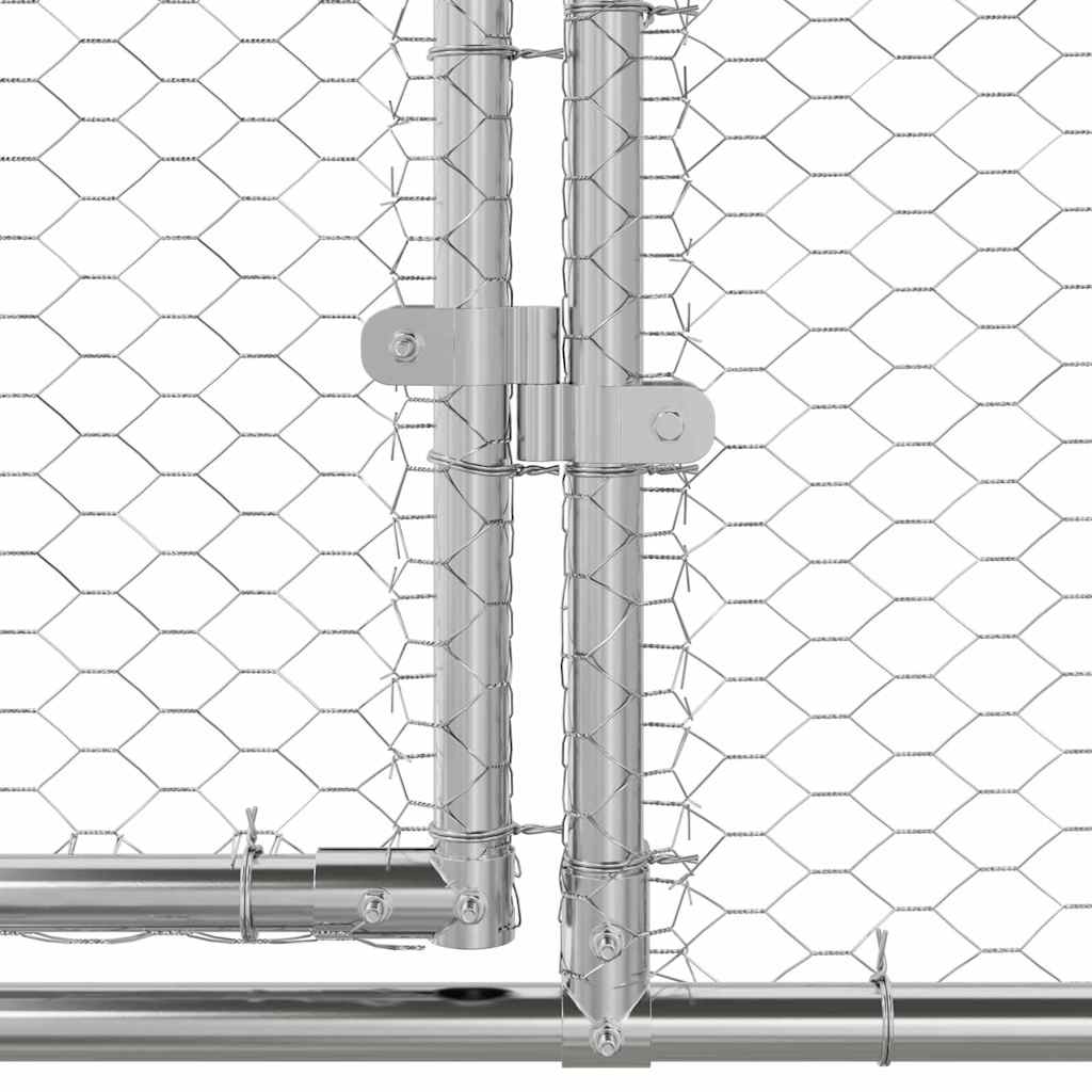 Kavez za piliće 4 pcs Srebrno 800 x 200 x 200 cm Čelik i PE