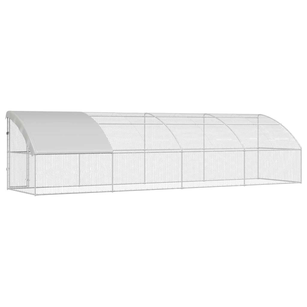 Kavez za piliće 4 pcs Srebrno 800 x 200 x 200 cm Čelik i PE