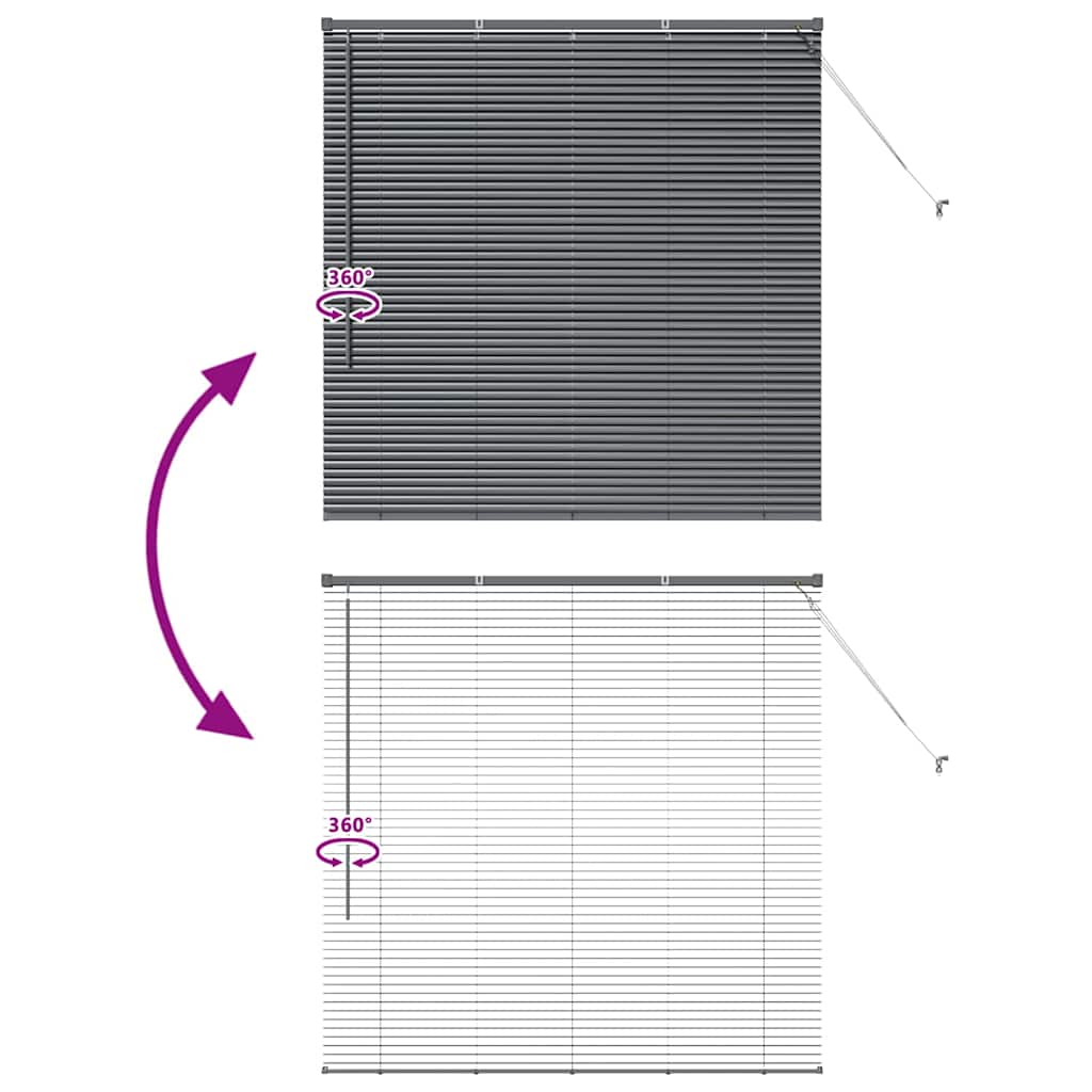 Venecijanski zastore Tamno siva 130 x 130 cm Aluminij